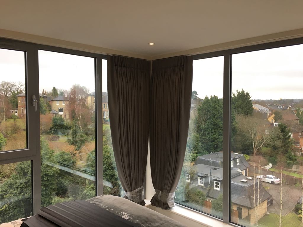 Twin pleat curtains fitted at a property in New Barnet - EN5.